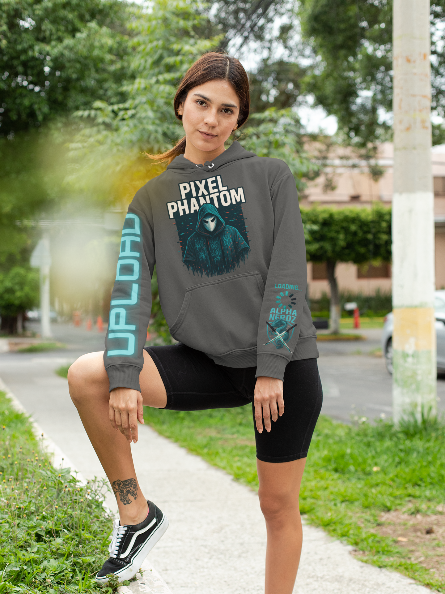Pixel Phantom Hoodie | Alpha Nerdz Glitch Apparel