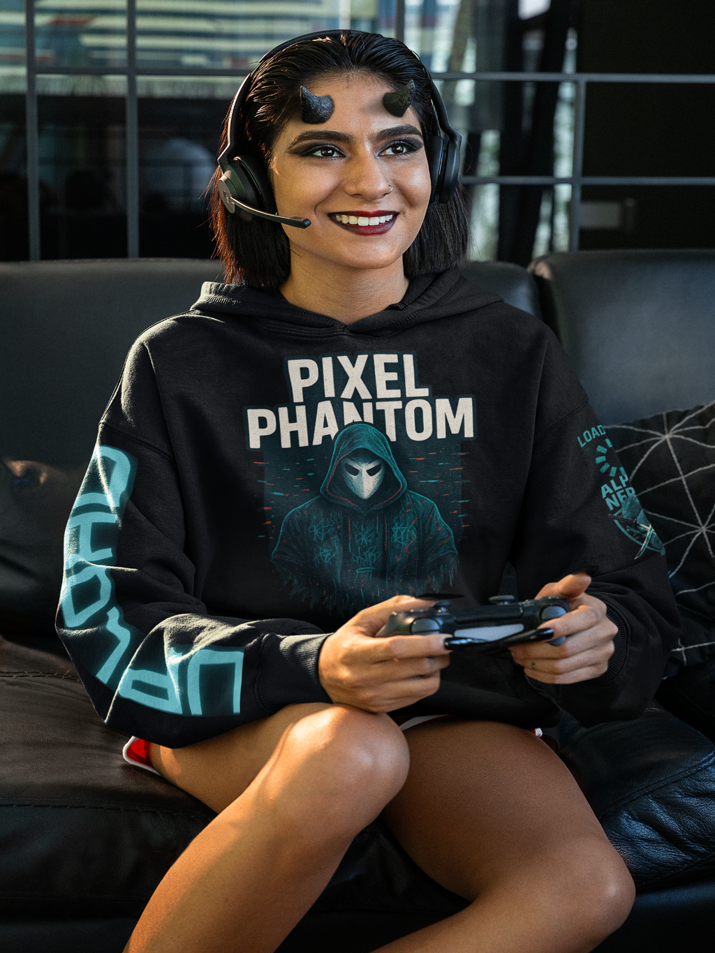Pixel Phantom Hoodie | Alpha Nerdz Glitch Apparel