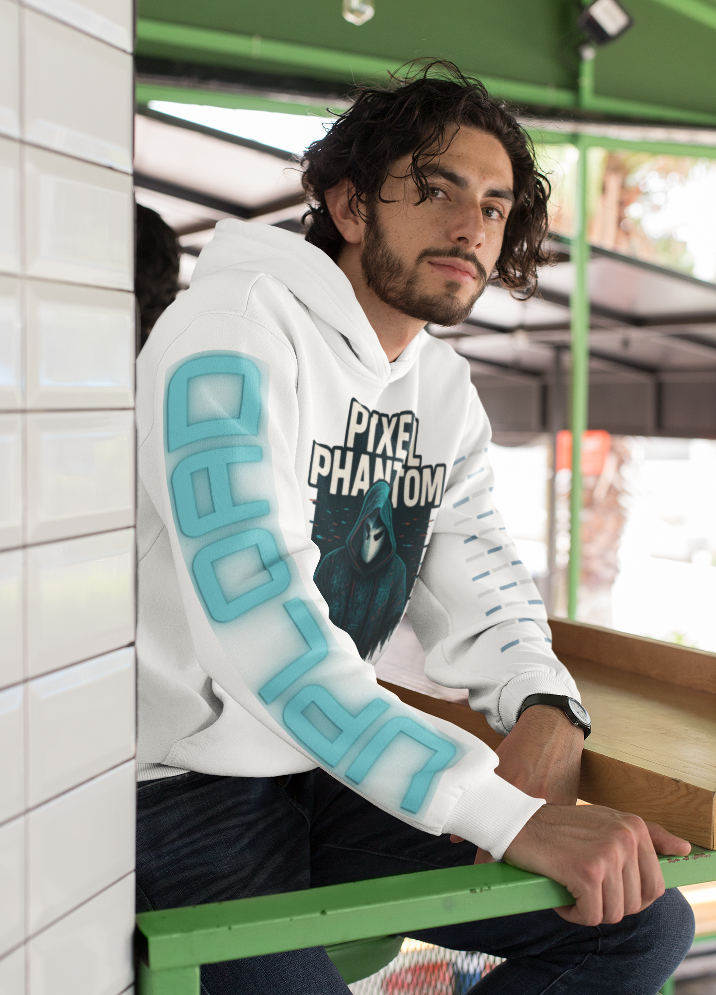 Pixel Phantom Hoodie | Alpha Nerdz Glitch Apparel