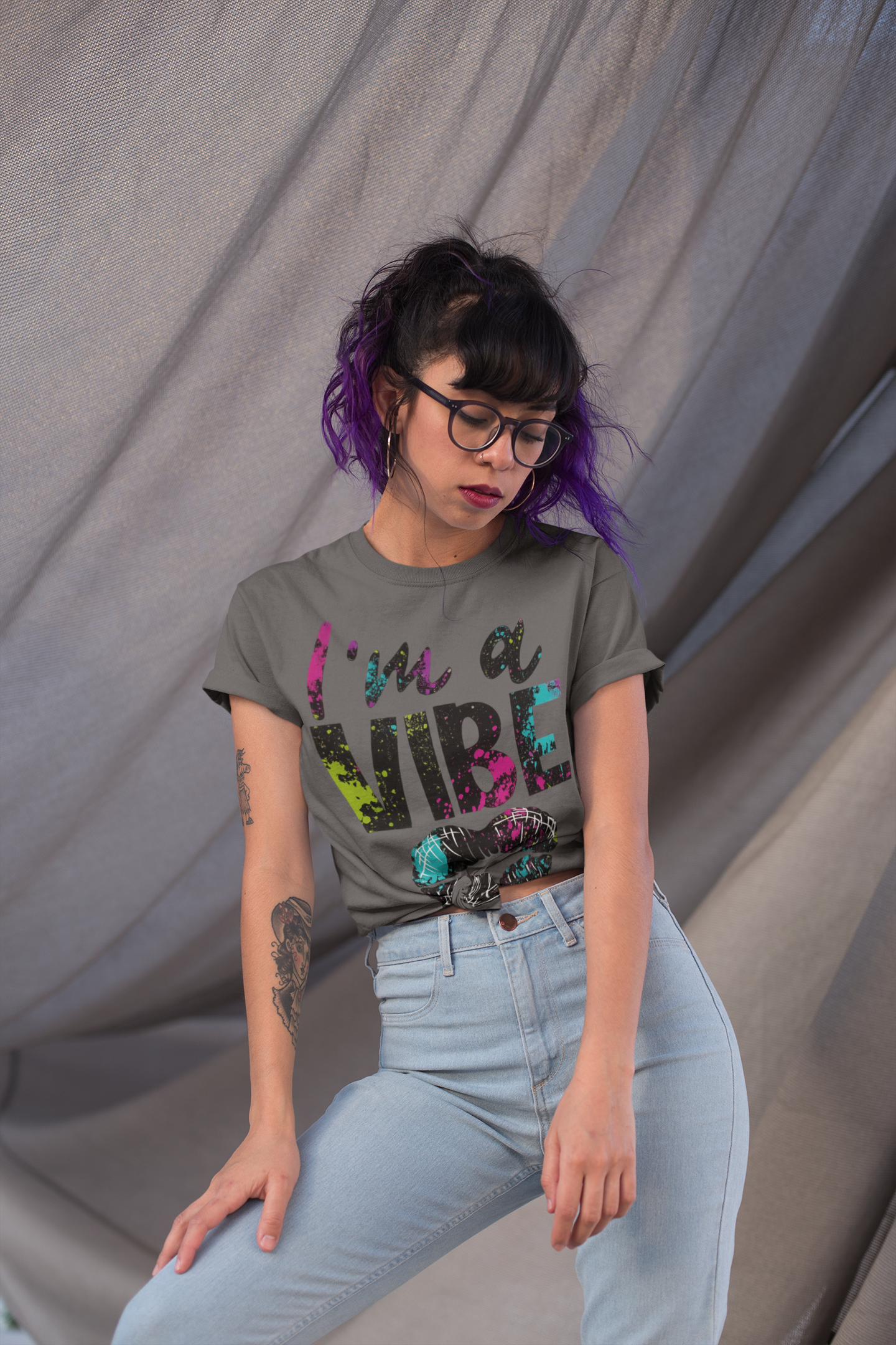 I’m a VIBE Graphic T-Shirt – Colorful Lips Tee for Women & Men