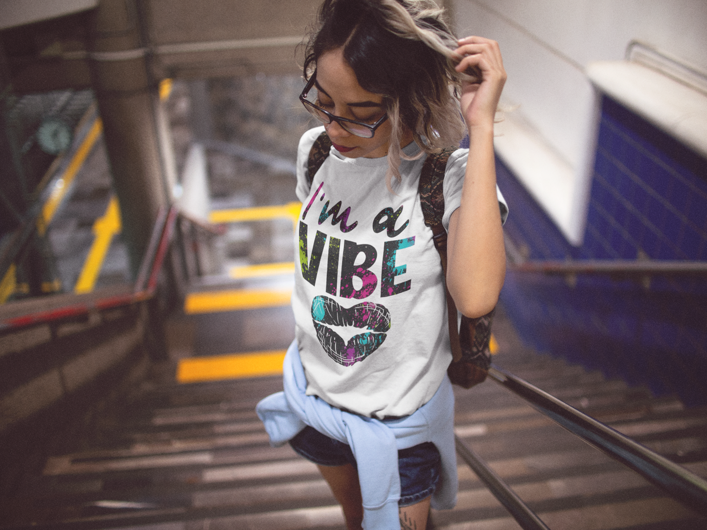 I’m a VIBE Graphic T-Shirt – Colorful Lips Tee for Women & Men